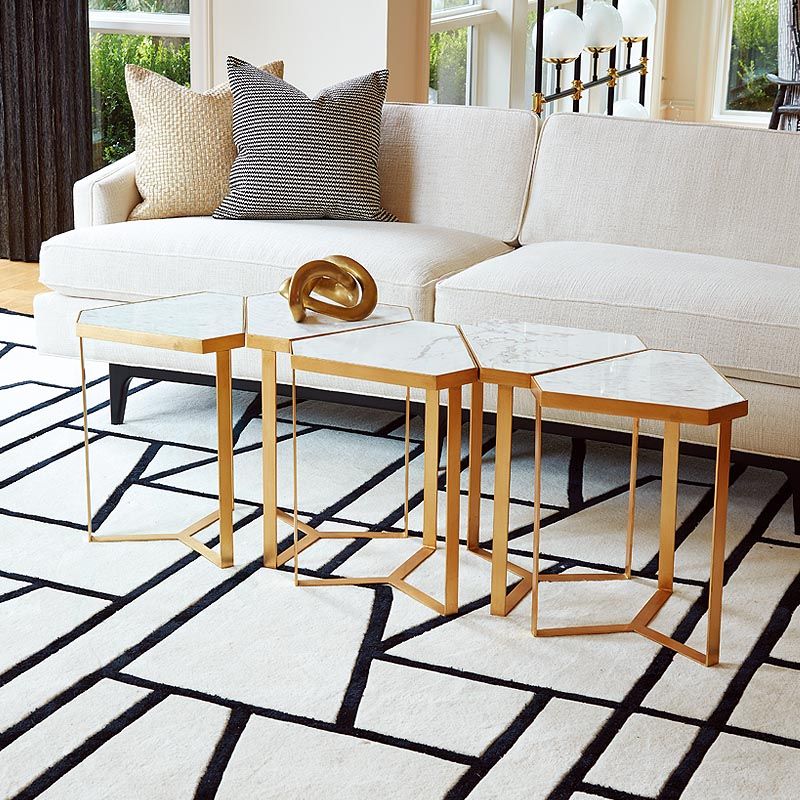 大理石 价格:元 规格 品名:金色三角形切角大理石桌 品号:8.